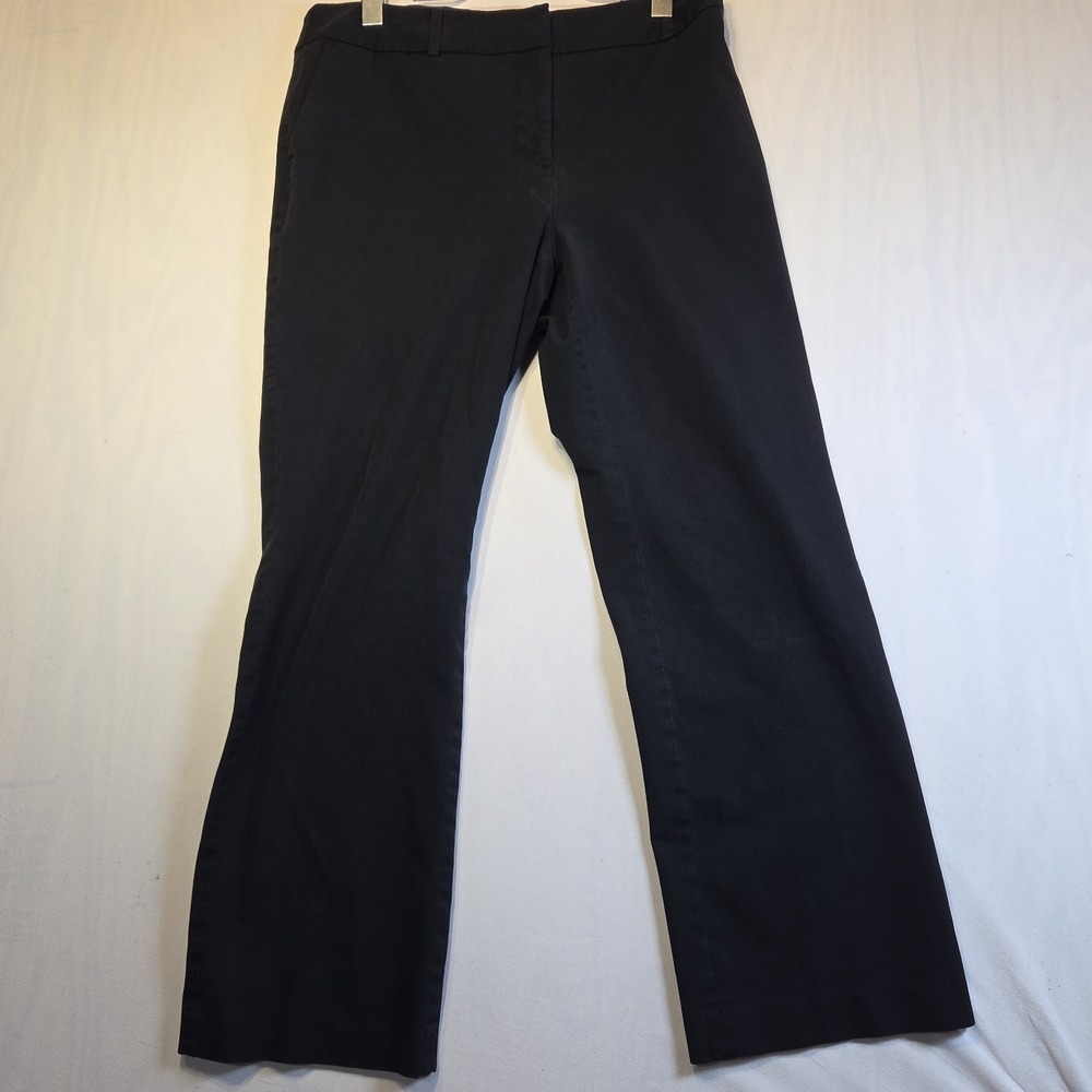 Talbots Newport Pant Women's 14W Black Straight Leg Stretch Dress Pants